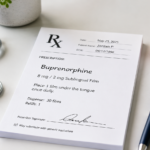 prescription pad showing buprenorphine prescription